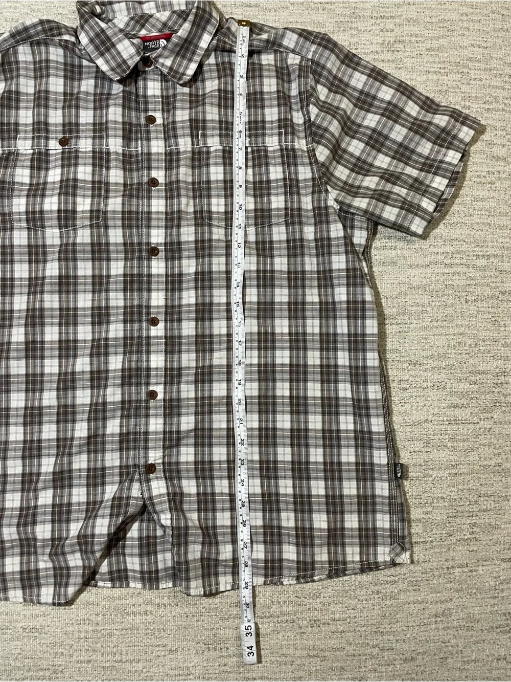 The North Face Tekware Men’s Plaid Short Sleeve Shirt - Size Large
